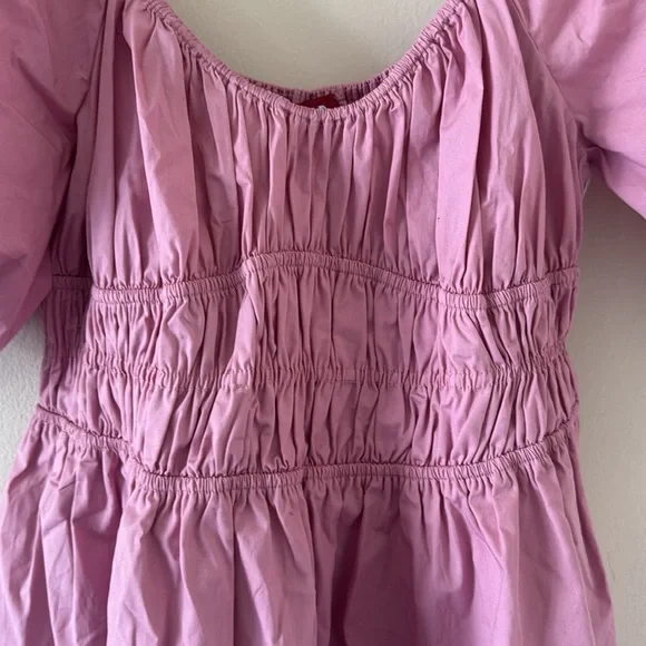 STAUD faye' Mini Cotton Dress, Size Large,$328